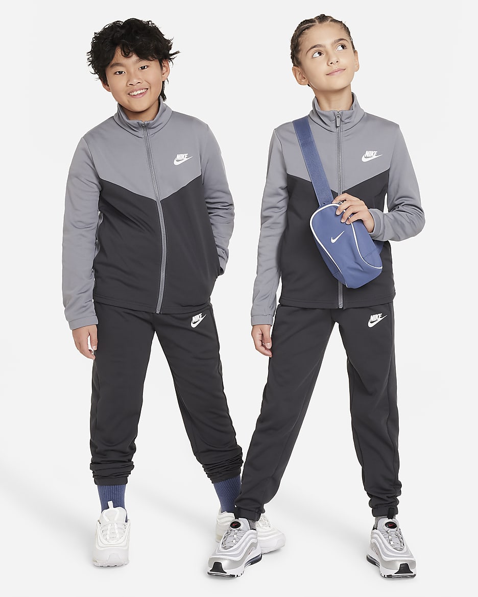 Nike grey tracksuit kids on sale